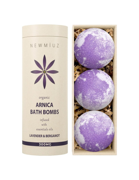 Bombas de Baño Espumosas New Miuz - Arnica y Lavanda 3 Unidades Bombas de Baño Espumosas New Miuz - Arnica y Lavanda 3 Unidades