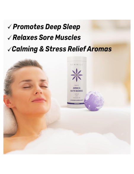 Bombas de Baño Espumosas New Miuz - Arnica y Lavanda 3 Unidades Bombas de Baño Espumosas New Miuz - Arnica y Lavanda 3 Unidades