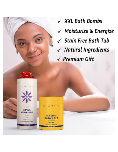 Bombas de Baño Espumosas New Miuz - Arnica y Lavanda 3 Unidades