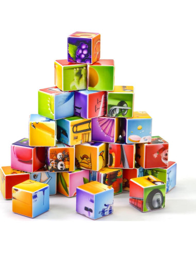 Bloques Magnéticos Montessori Pairez Toys 24 PCS 36 Patrones
