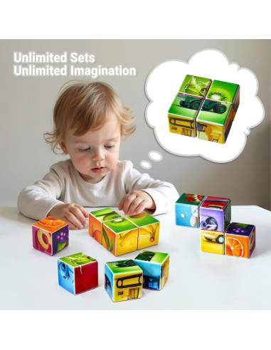 Bloques Magnéticos Montessori Pairez Toys 24 PCS 36 Patrones