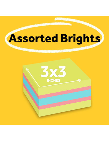 Post-it Notas Super Adhesivas 7.6x7.6 cm Colores Brillantes 360 Hojas