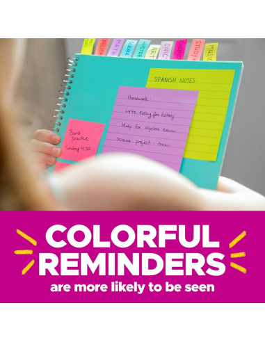 Post-it Notas Super Adhesivas 7.6x7.6 cm Colores Brillantes 360 Hojas