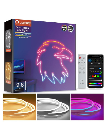 Tira de Luz LED Lumary 2.99m RGB y Blanca Cálida, Control Alexa Tira de Luz LED Lumary 2.99m RGB y Blanca Cálida, Control Alexa