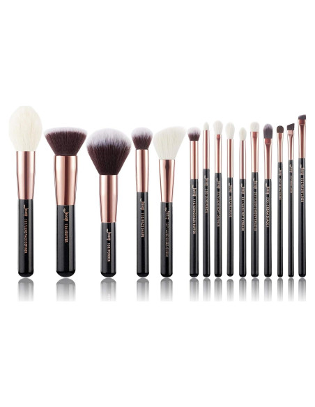 Juego de Brochas de Maquillaje Jessup 15 Piezas Rosa Oro/Negro Juego de Brochas de Maquillaje Jessup 15 Piezas Rosa Oro/Negro