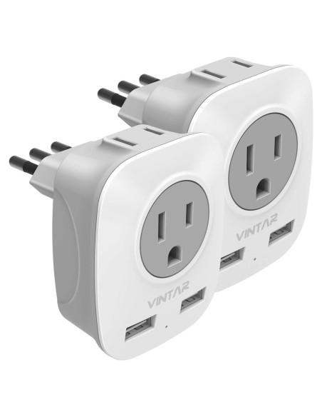 Adaptador de Corriente VINTAR Tipo L 2 Pack para Italia y Chile Adaptador de Corriente VINTAR Tipo L 2 Pack para Italia y Chile