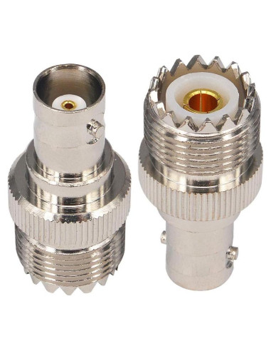 Adaptador Coaxial BNC Femenino a UHF Femenino 2-Pack BOOBRIE