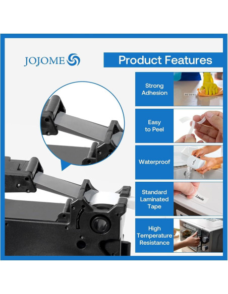 Cinta de Etiquetas Laminada JOJOME TZe-131 12mm Negro Transparente Cinta de Etiquetas Laminada JOJOME TZe-131 12mm Negro Transparente