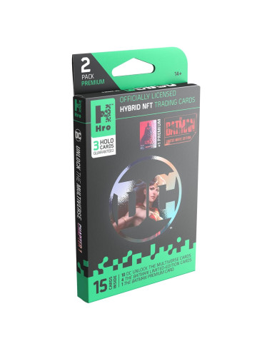 DC Hro Tarjetas de Comercio NFT Híbridas 2-Pack Premium
