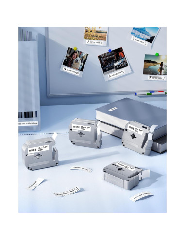 Paquete de 10 cintas de etiqueta MarkDomain M-K231 12mm blanco