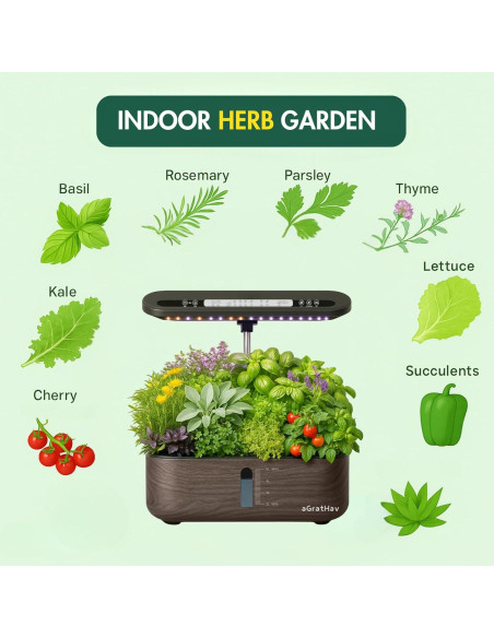 Kit de Cultivo Hidropónico aGratHav 14 Cápsulas LED Negro Kit de Cultivo Hidropónico aGratHav 14 Cápsulas LED Negro