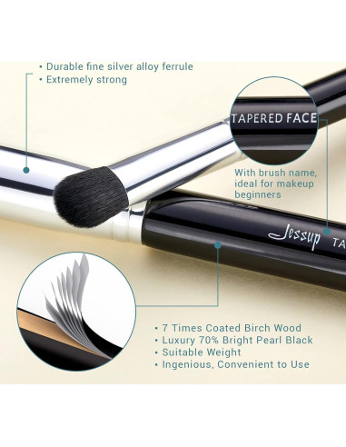 Juego de Brochas de Maquillaje Jessup 15 Piezas Set Profesional