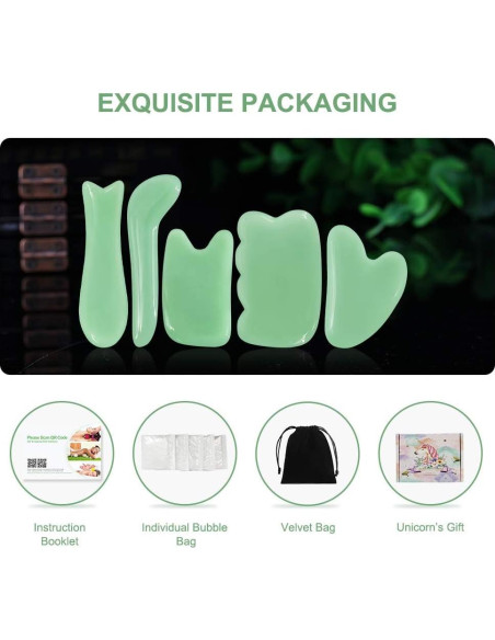 Airogym Set de Masaje Gua Sha 5 Piezas Verde - Terapia Física Airogym Set de Masaje Gua Sha 5 Piezas Verde - Terapia Física