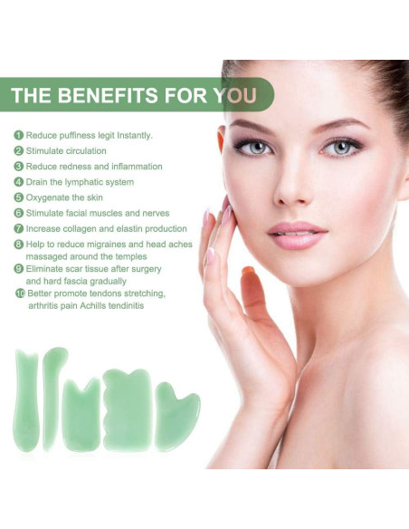 Airogym Set de Masaje Gua Sha 5 Piezas Verde - Terapia Física Airogym Set de Masaje Gua Sha 5 Piezas Verde - Terapia Física