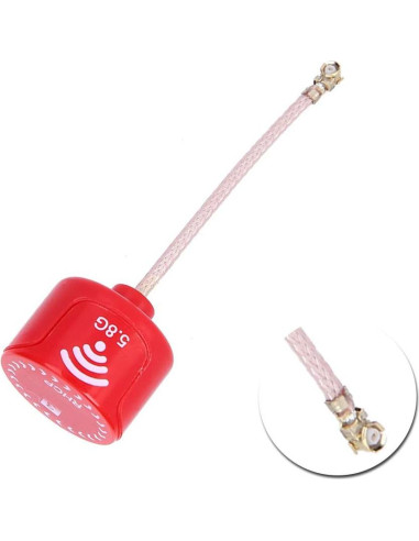 Antena 5.8Ghz 3dBi RHCP Keenso para Drone FPV Rojo
