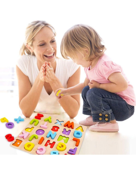 Rompecabezas de Alfabeto de Madera WOOD CITY para Niños Rompecabezas de Alfabeto de Madera WOOD CITY para Niños