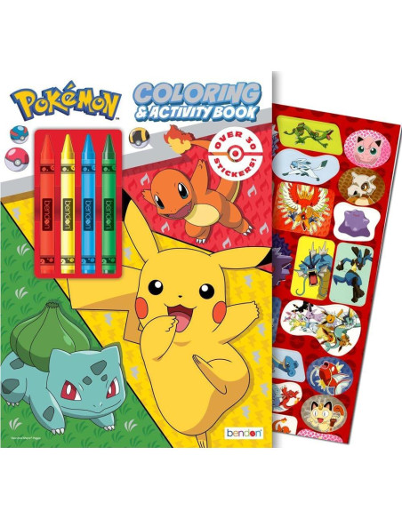 Conjunto de Libros para Colorear Pokemon Bendon - 3 Libros y Calcomanías Conjunto de Libros para Colorear Pokemon Bendon - 3 Libros y Calcomanías