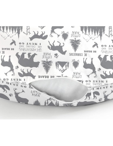 Funda de Almohada de Lactancia ZoUbqchY Animales Grises 56x46 cm