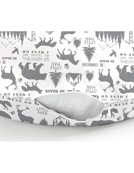 Funda de Almohada de Lactancia ZoUbqchY Animales Grises 56x46 cm Funda de Almohada de Lactancia ZoUbqchY Animales Grises 56x46 cm
