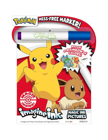Conjunto de Libros para Colorear Pokemon Bendon - 3 Libros y Calcomanías