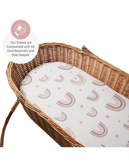 Sábanas de Muselina Tansy Panda para Cuna 81x41 cm Rosa