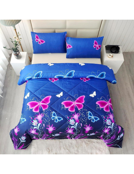 Conjunto de Edredón SDY 3PCS Mariposa Tamaño Completo Conjunto de Edredón SDY 3PCS Mariposa Tamaño Completo