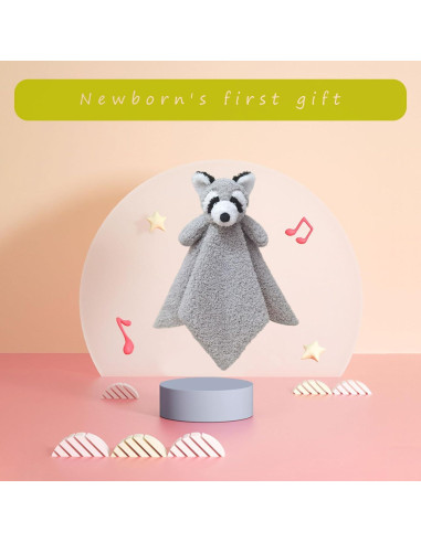 Manta de Seguridad de Peluche Doindute Mapache Gris 35 cm
