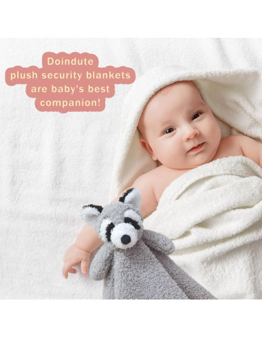 Manta de Seguridad de Peluche Doindute Mapache Gris 35 cm