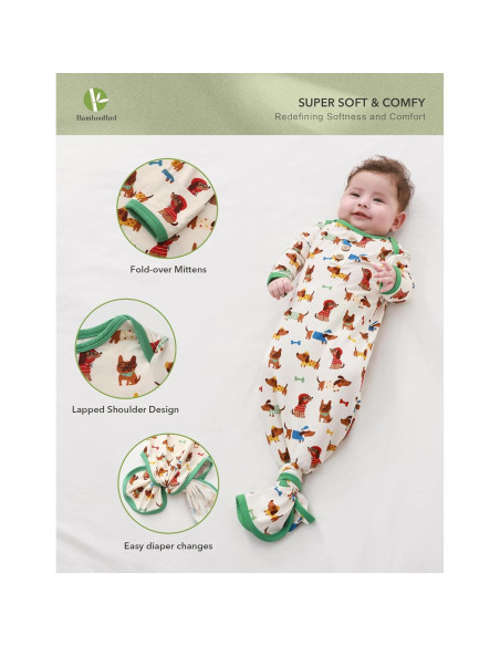 Saco de dormir unisex BambooBud 3-6 meses manga larga Saco de dormir unisex BambooBud 3-6 meses manga larga