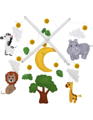 Móvil Musical para Cuna Nicepoch Selva con Animales 12 Canciones