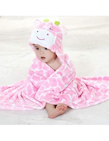 Manta con Capucha para Bebé Vauwmsr Rosa 65x100 cm Premium