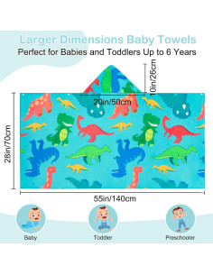 Toalla de baño con capucha Basumee para niños 139.7x71.1 cm 2