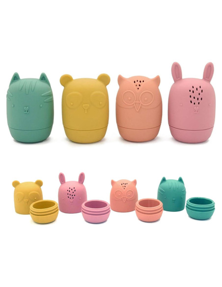 Set de 4 Juguetes de Baño Acuáticos ReLIVE - Silicona Antimoho Set de 4 Juguetes de Baño Acuáticos ReLIVE - Silicona Antimoho