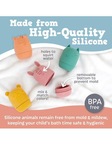 Set de 4 Juguetes de Baño Acuáticos ReLIVE - Silicona Antimoho