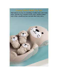 Juego de Juguetes de Baño Nutria NEXTAKE - 1 Madre y 3 Bebés 2