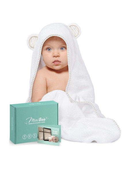 Toalla con Capucha para Bebés Miniboo Rayas 81x81 cm Toalla con Capucha para Bebés Miniboo Rayas 81x81 cm