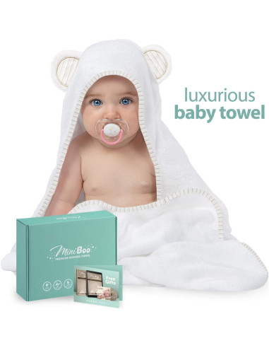 Toalla con Capucha para Bebés Miniboo Rayas 81x81 cm