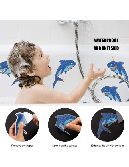 Calcomanías Antideslizantes para Baño Shark 20 PCS 11.9x8.1 cm Calcomanías Antideslizantes para Baño Shark 20 PCS 11.9x8.1 cm