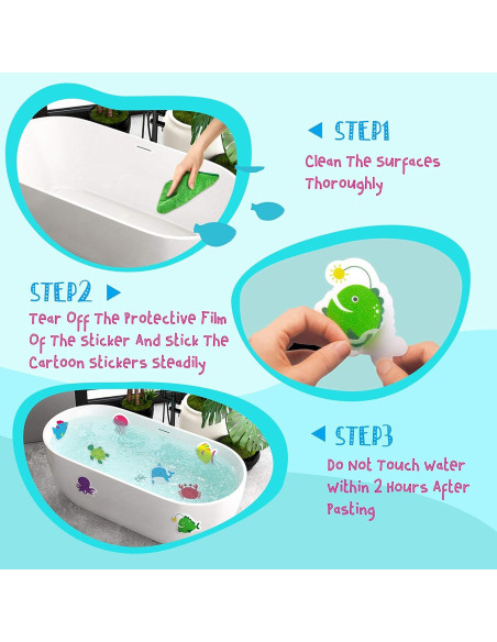 30 Pegatinas Antideslizantes Animales Marinos Hebayy - Resistente al Agua 30 Pegatinas Antideslizantes Animales Marinos Hebayy - Resistente al Agua