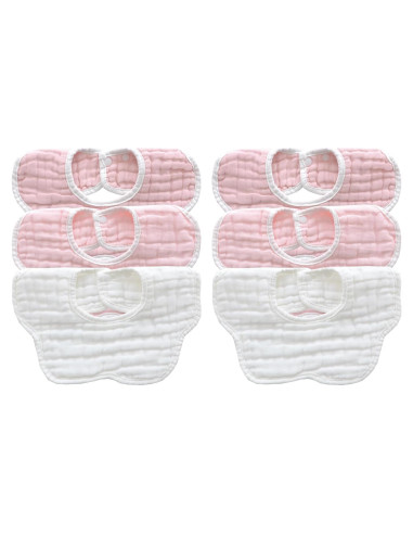 Baberos de Muselina MUKIN para Bebés - Paquete de 6 Ajustables