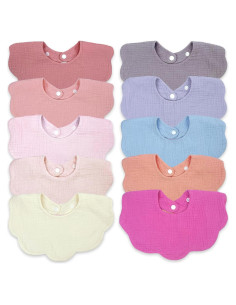 Baberos de Muselina 100% Algodón EllieHouse 10 Pack Bebé