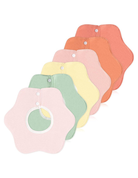 Baberos Impermeables Zainpe 6 Pcs Algodón para Bebés 0-12 Meses Baberos Impermeables Zainpe 6 Pcs Algodón para Bebés 0-12 Meses