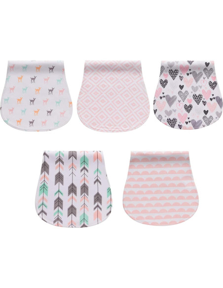 Paños de Eructo Little Tots 100% Algodón Set de 5 Unisex Paños de Eructo Little Tots 100% Algodón Set de 5 Unisex