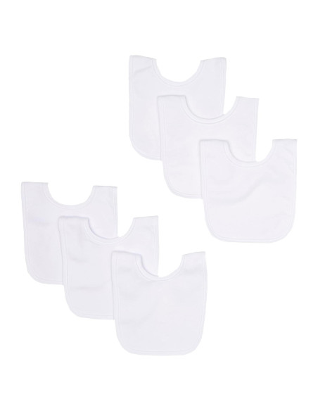 Paquete de 6 Baberos Unisex Gerber Blancos para Bebé Paquete de 6 Baberos Unisex Gerber Blancos para Bebé