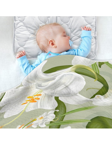 Manta para Bebé BOESI Flores de Lirio 76x102 cm Suave