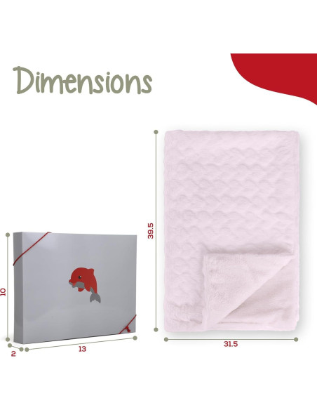 Manta de Bebé Red Dolphin Rosa Reversible 101.6x76.2 cm Manta de Bebé Red Dolphin Rosa Reversible 101.6x76.2 cm