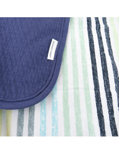 Manta Reversible Matelasse HonestBaby 100% Algodón Orgánico Rayas Arcoíris