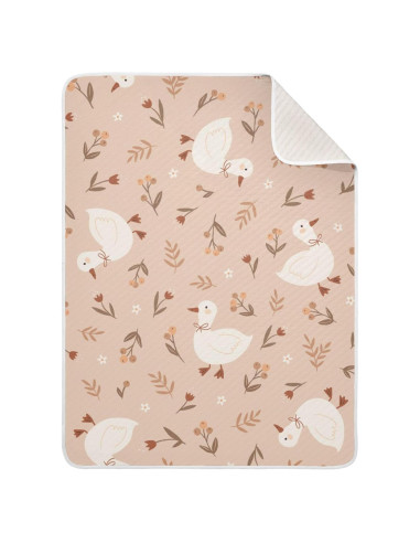 Manta para Bebés Qilmy Flores de Ganso 76x102 cm Algodón