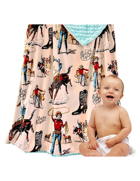 Manta para Bebé Genérico Marfil Yeehaw 101.6x76.2 cm Manta para Bebé Genérico Marfil Yeehaw 101.6x76.2 cm
