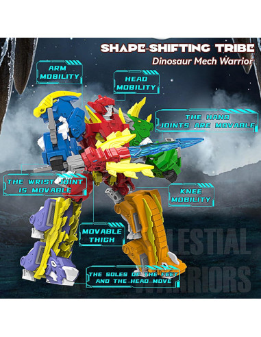 Juguetes Robot Dinosaurio Transformador STOULKD 6 en 1